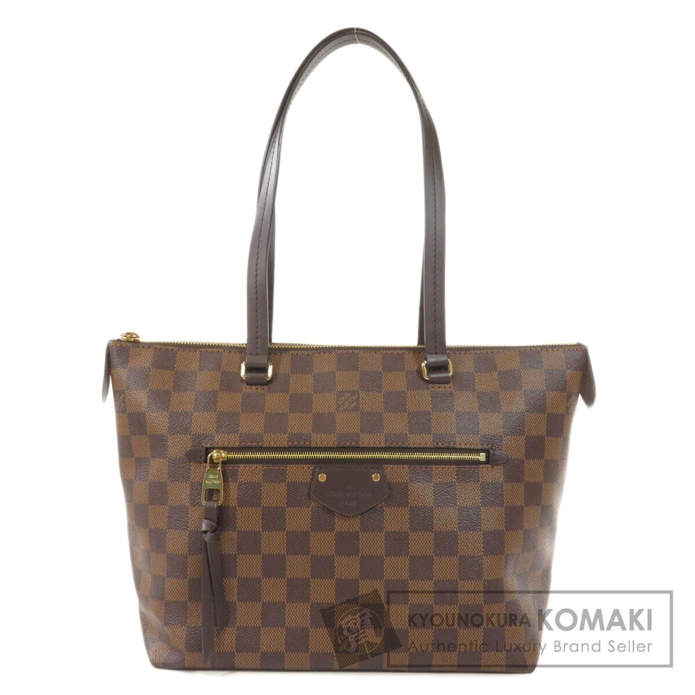 Louis Vuitton Iena Damier Ebene Brown Tote Bag Canvas